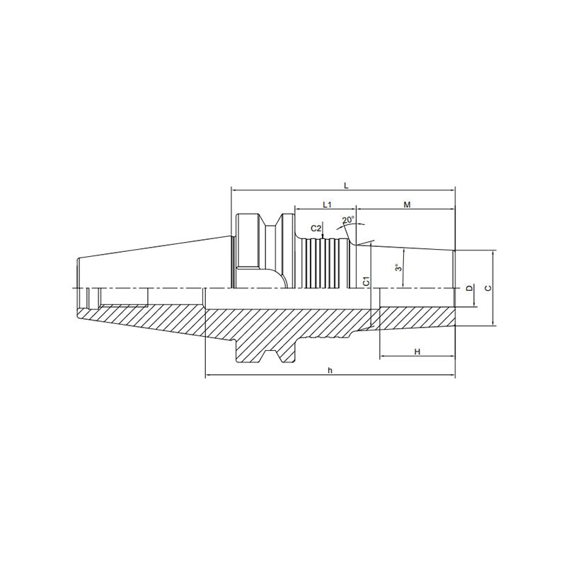 Shrink Chuck, 3°, Slim, Form B BT50-SFSB16-110-M42~(20-255-M157) - Makotools Industrial Supply Tools for Metal Cutting