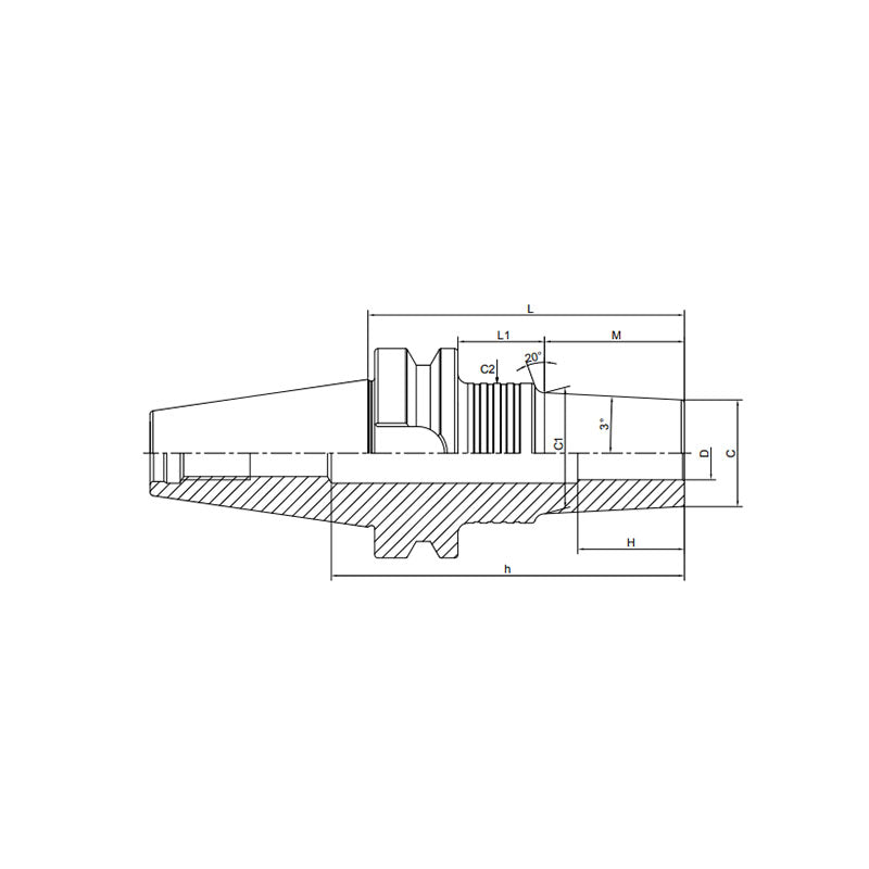 Shrink Chuck, 3°, Slim, Form B  BT50-SFSB6-110-M42~(8-255-M157) - Makotools Industrial Supply Tools for Metal Cutting