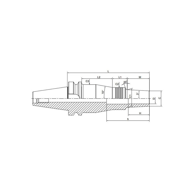 Shrink Chuck, 3°, Slim, Form B  BT50-SFSB6-170-M42~(20-285-M157) - Makotools Industrial Supply Tools for Metal Cutting