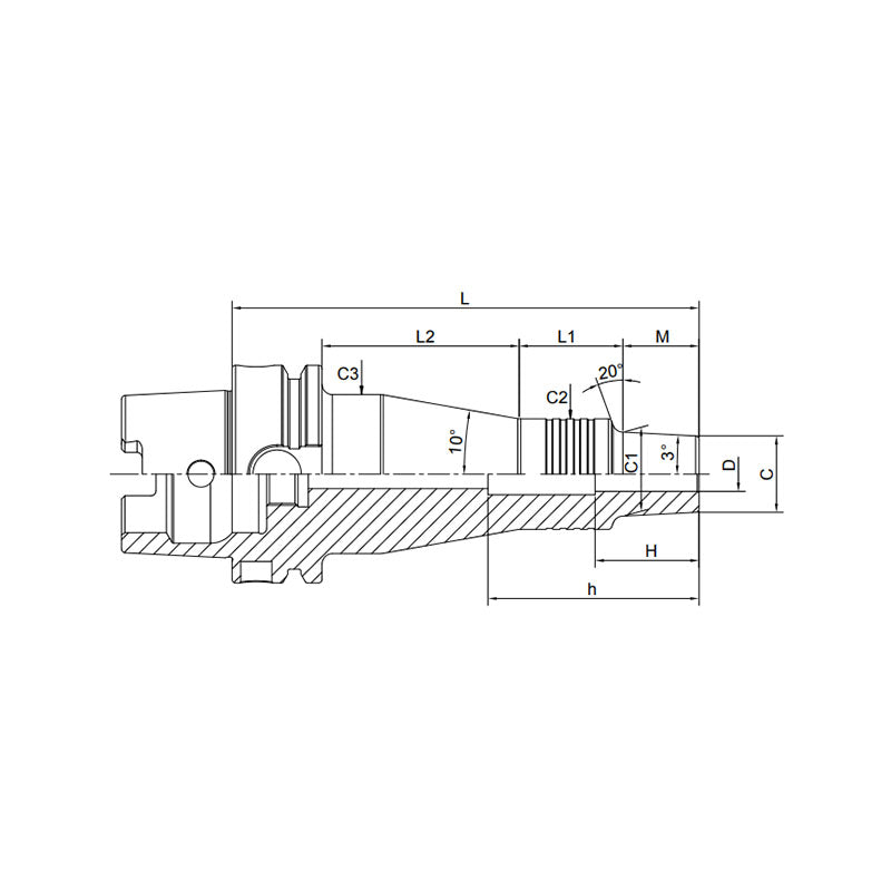 Shrink Chuck, 3°, Slim, Form B HSK100A-SFSB6-170-M42~(20-285-M157) - Makotools Industrial Supply Tools for Metal Cutting