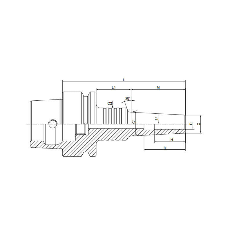 Shrink Chuck, 3°, Slim, Form B  HSK50E-SFSB6-95-M42~(20-95-M42) - Makotools Industrial Supply Tools for Metal Cutting