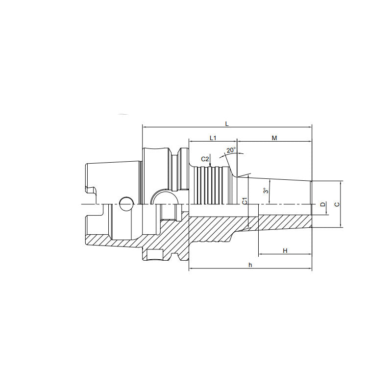 Shrink Chuck, 3°, Slim, Form B HSK63A-SFSB20-95-M42~(20-270-M157) - Makotools Industrial Supply Tools for Metal Cutting