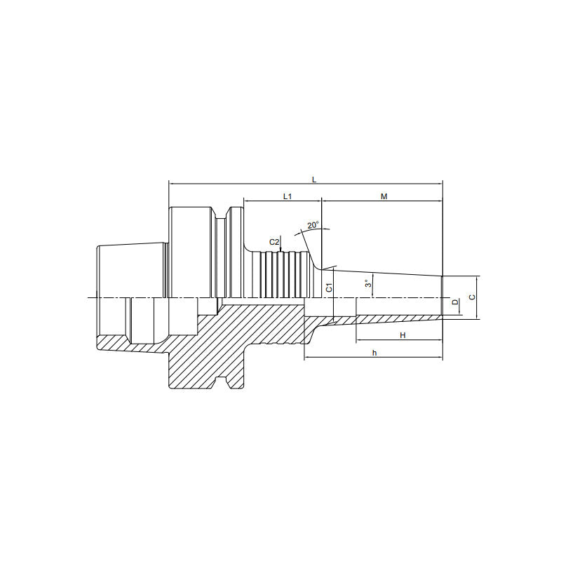 Shrink Chuck, 3°, Slim, Form B HSK63F-SFSB6-95-M42~(12-95-M42) - Makotools Industrial Supply Tools for Metal Cutting