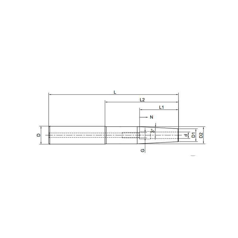 Shrink Fit Extension (with end stop) 3°  C1/2-1/8-4.33~(C1-5/8-9.84) - Makotools Industrial Supply Tools for Metal Cutting