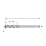 Solid Carbide End Mills •  ALUFLASH • Series 3A09 • Radius • 3 Flute • Regular Length • Cylindrical Shank • Metric