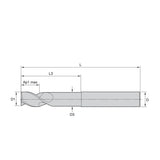 Solid Carbide End Mills • ALUFLASH • Series 3AL9 • Square End • 3 Flute • Regular Length • Medium Neck • Cylindrical Shank • Inch