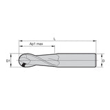 Solid Carbide End Mills •  Finishers • Series 4001 JJ • Ball Nose • JIS