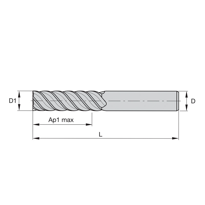 Solid Carbide End Mills • Finishers • Series 4S07 • Sharp Edge • Inch