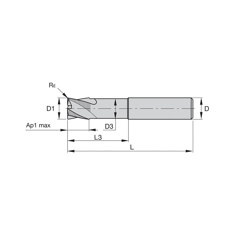 Solid Carbide End Mills • Roughers • Series 4U50 • Radius • Inch