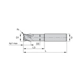 Solid Carbide End Mills • Roughers • Series 4U50 • Radius • Inch