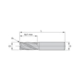 Solid Carbide End Mills •  Roughers • Series 4U80 • Radius • Inch