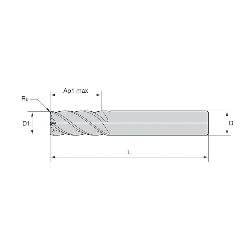 Solid Carbide End Mills • VariMill II ER • Series 577E • Square End • Eccentric Relief • 5 Flute • Metric Safe-Lock™