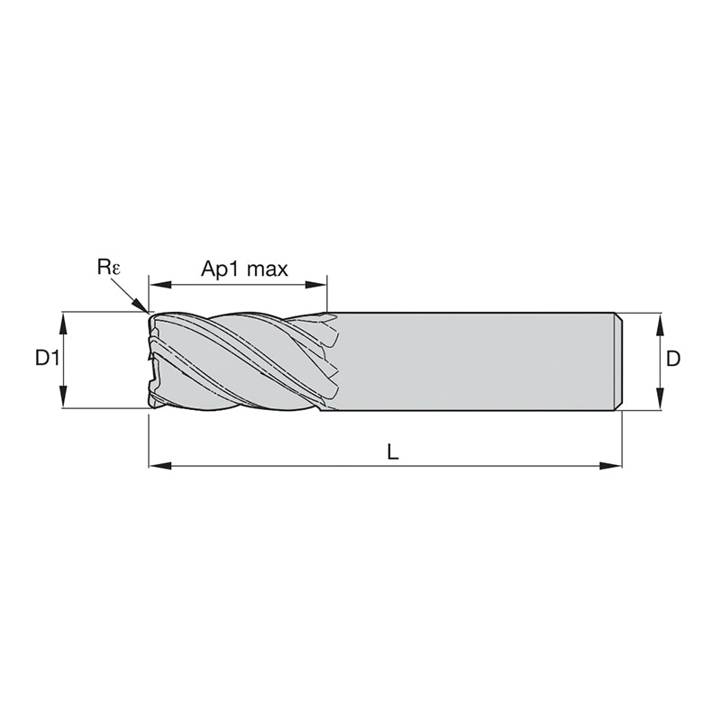 Solid Carbide End Mills • VariMill II • Series 577C • Square End • Center Cutting • 5 Flute • Metric