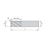 Solid Carbide End Mills •  VariMill II • Series 5V0S • Square End • 5 Flute • Inch WP15PE Weldon