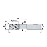 Solid Carbide End Mills • VariMill II • Series 5VNC • Square End • Neck • 5 Flute • Inch Weldon WP15PE