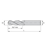 Solid Carbide End Mills • VariMill I • Series 4V00 • Ball Nose • 4 Flute • Inch