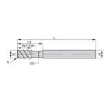 Solid Carbide End Mills • VariMill I • Series 4VN5 • Square End • Extended Reach and Neck • 4 Flute • Inch  TiAlN-LT