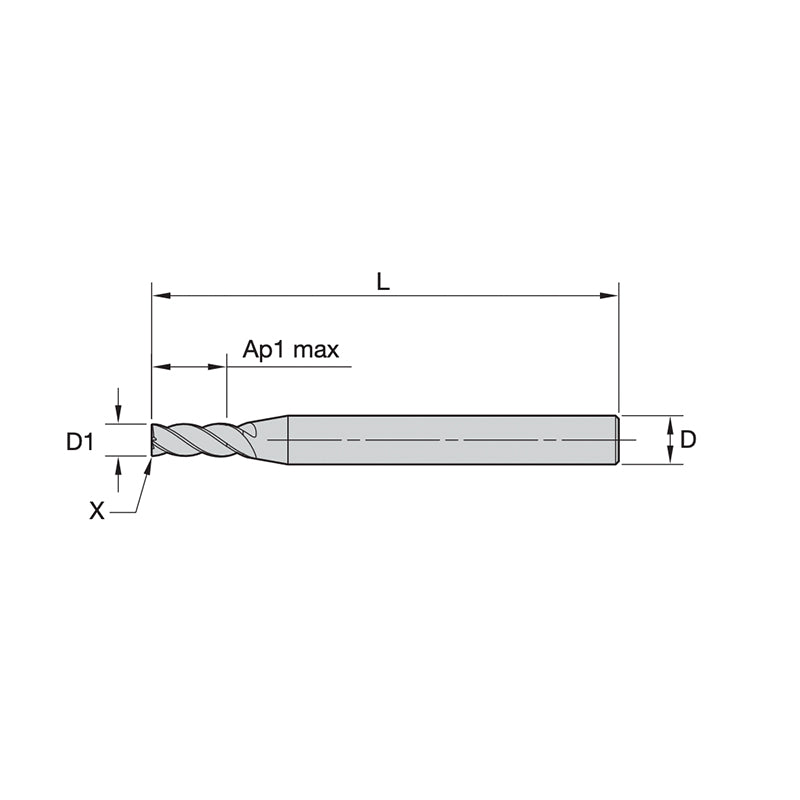 Solid Carbide End Mills • VariMill XTREME • Series 4X0E • Chamfered • 4 Flute • Cylindrical Shank • Metric