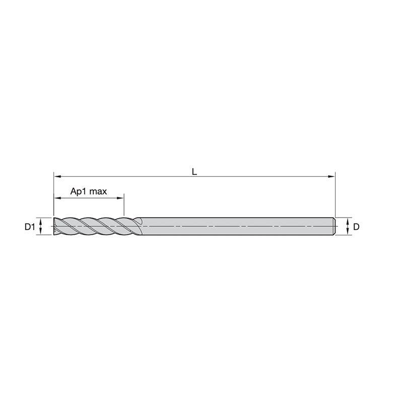 Solid Carbide End Mills •VariMill XTREME • Series 4X0E • Radiused • 4 Flute • Cylindrical Shank • Inch