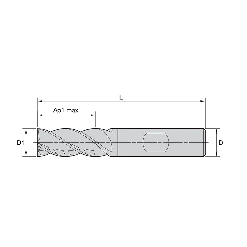 Solid Carbide End Mills •VariMill XTREME • Series 4X0E • Radiused • 4 Flute • Weldon® Shank • Inch