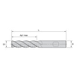 Solid Carbide End Mills •VariMill XTREME • Series 4X1E • Square End • 4 Flute • Weldon® Shank • Inch