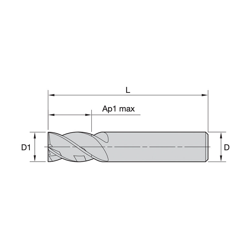 Solid Carbide End Mills • VariMill XTREME • Series 4X4E • Radiused • 4 Flute • Cylindrical Shank • Inch