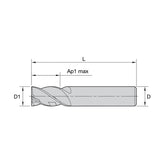 Solid Carbide End Mills • VariMill XTREME • Series 4X4E • Radiused • 4 Flute • Cylindrical Shank • Inch