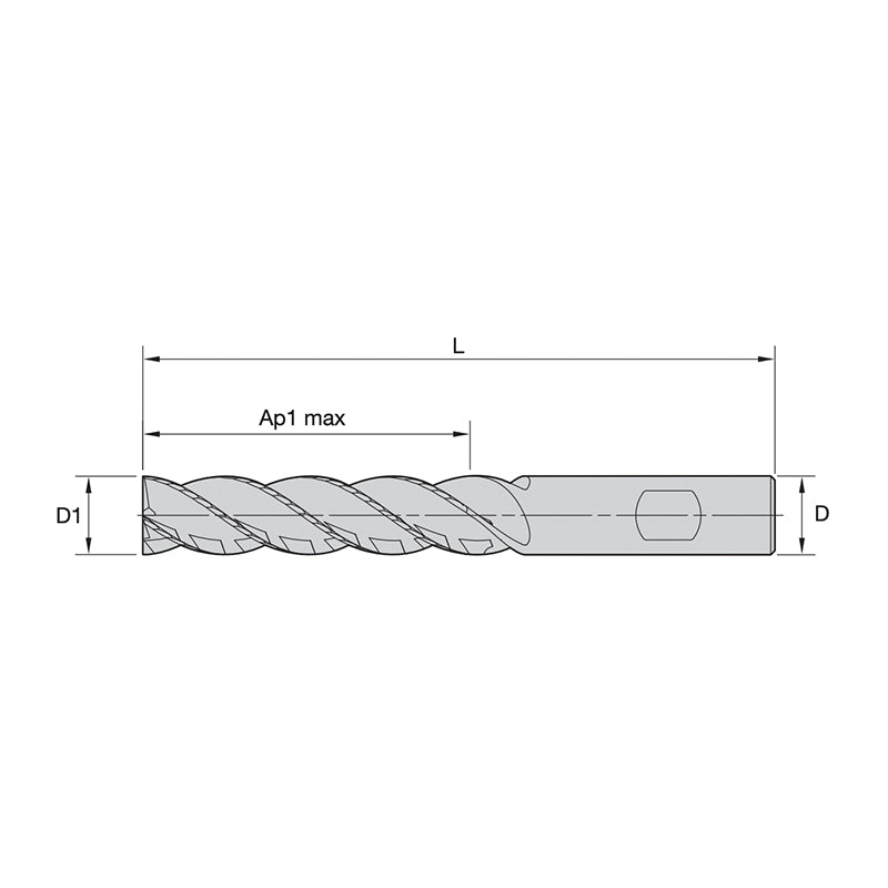 Solid Carbide End Mills •VariMill XTREME • Series 4X6E • Radiused • 4 Flute • Weldon Shank • Inch