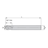 Solid Carbide End Mills •  Vision Plus • Series 7150 • Ball Nose • Cylindrical Shank • Metric