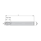 Solid Carbide End Mills • Vision Plus • Series 7151 • Ball Nose • Cylindrical Shank • Metric