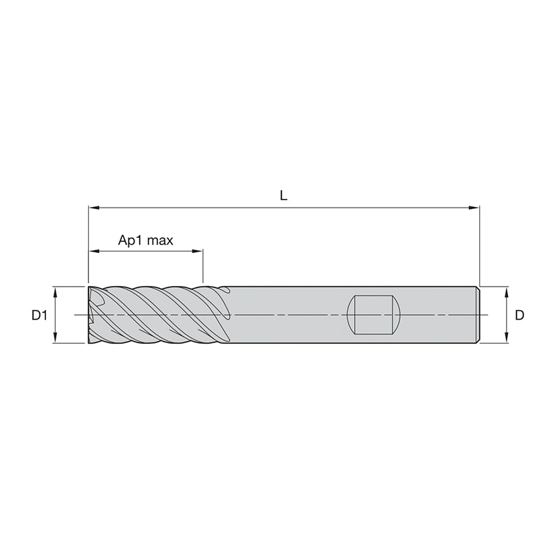 Solid Carbide End Mills • Vision Plus • Series D518 • Sharp Edge • Weldon® • Metric