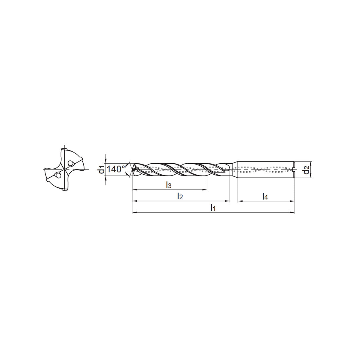 Solid carbide drills GD drill 5xD Steel, cast iron 1536GD05C-(0300~1010) - Makotools Industrial Supply Tools for Metal Cutting