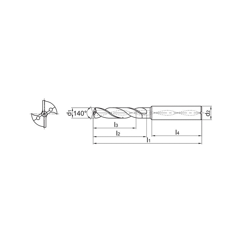 Solid carbide drills SL(K) drill 15xD General machining Add K (SLK) to the code for use on Cast Iron 1588SL15C-(0300~0980) - Makotools Industrial Supply Tools for Metal Cutting