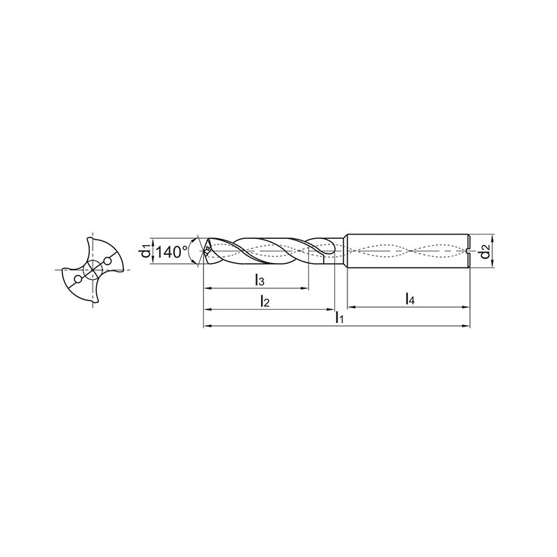 Solid carbide drills SU(K) drill 8xD General machining Add K (SUK) to the code for use on Cast Iron 1538SU08C(0300~990) - Makotools Industrial Supply Tools for Metal Cutting