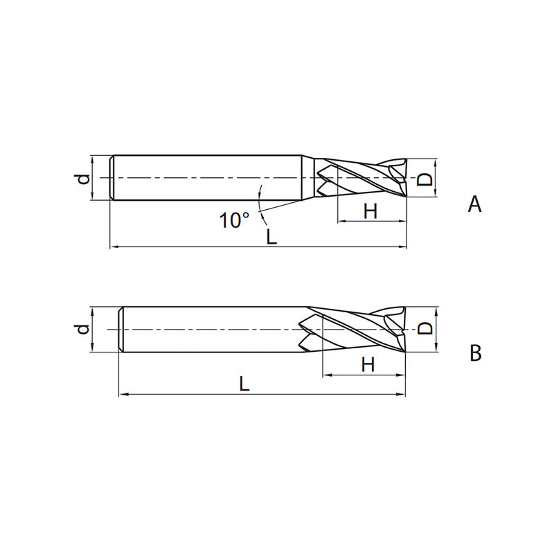 Solid carbide milling End mill Semi-finishing GM-2E - Makotools Industrial Supply Tools for Metal Cutting