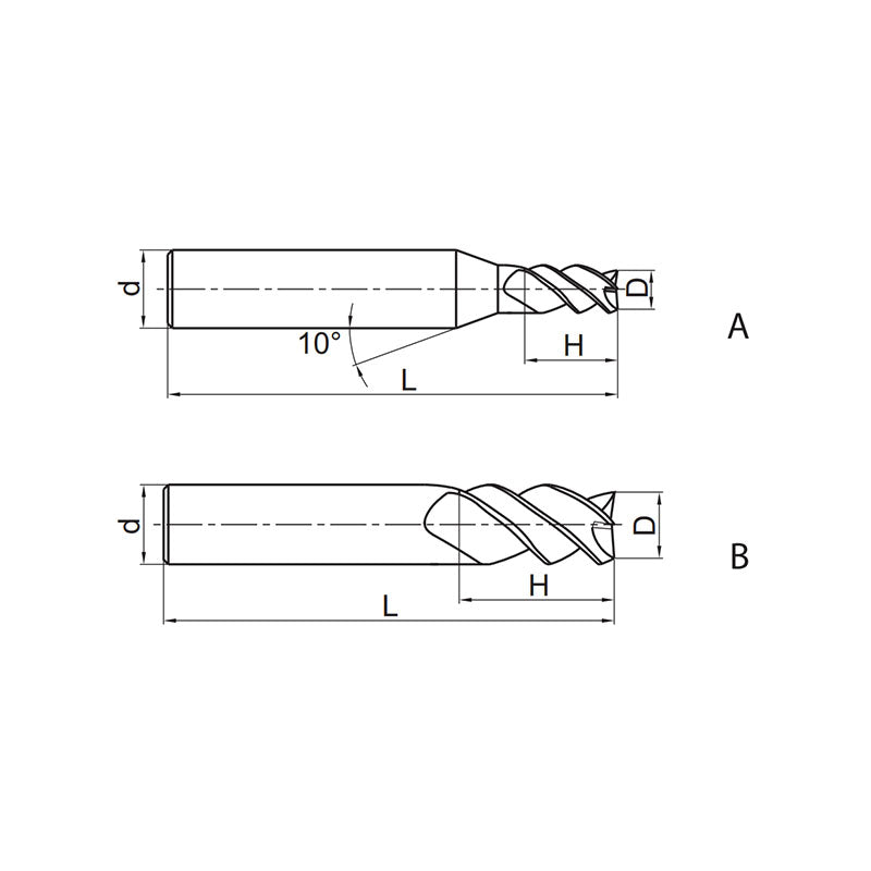 Solid carbide milling End mill Semi-finishing GM-3E - Makotools Industrial Supply Tools for Metal Cutting