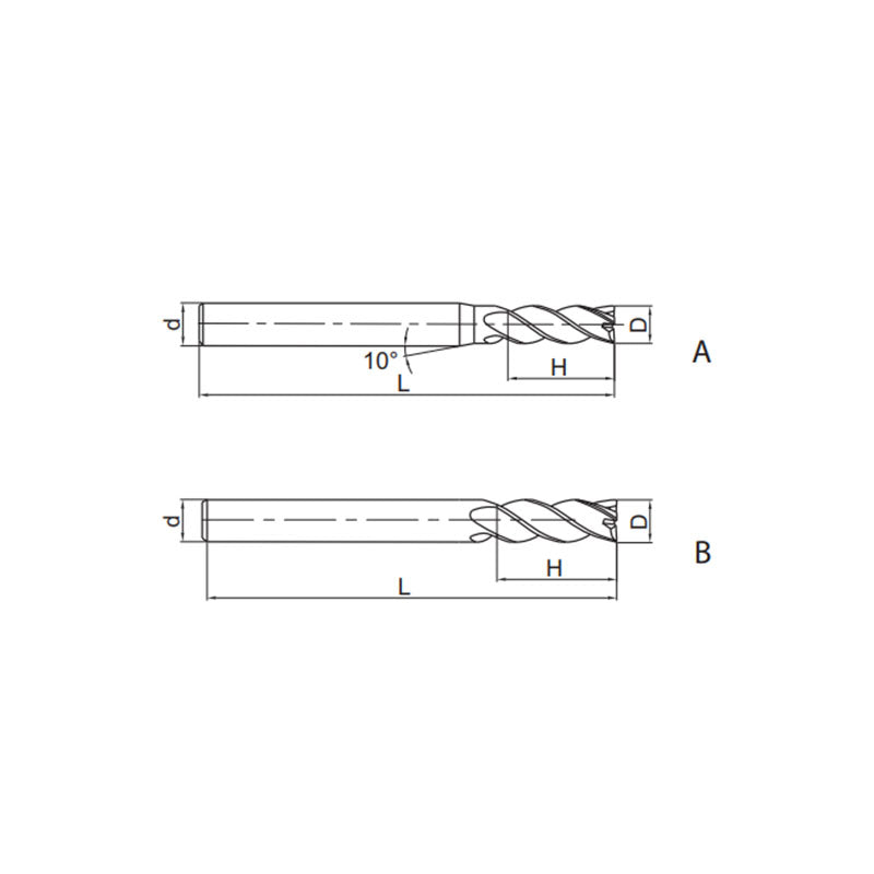 Solid carbide milling End mill Semi-finishing GM-4E - Makotools Industrial Supply Tools for Metal Cutting