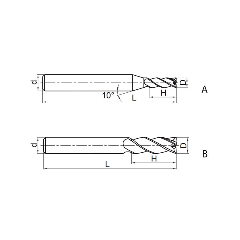 Solid carbide milling End mill Semi-finishing GM-4F-G - Makotools Industrial Supply Tools for Metal Cutting