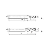 Solid carbide milling End mill Semi-finishing GM-4F-G - Makotools Industrial Supply Tools for Metal Cutting