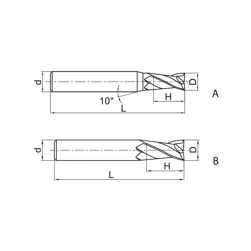 Solid carbide milling End mill long cutting edge High-performance machining PM-2EL - Makotools Industrial Supply Tools for Metal Cutting