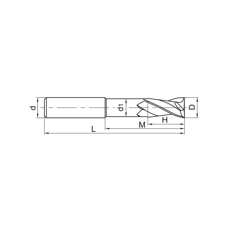 Solid carbide milling End milllong cutting edge Semi-finishing GM-2EFP - Makotools Industrial Supply Tools for Metal Cutting