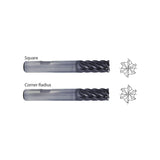 Square GMG13 / GMG15,  Corner Radius GMG17 / GMG19,  Carbide, 6 Flute Multiple Length V7 PLUS A  END MILLS
