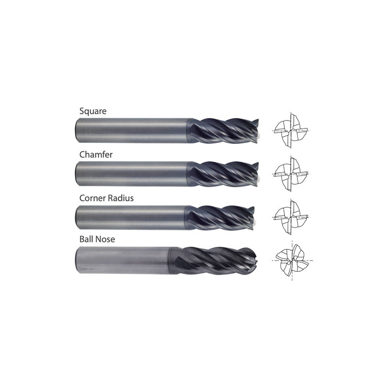Corner Radius UGMF70,  Carbide, 4 Flute Multiple Length V7 PLUS A  END MILLS