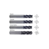 Corner Radius UGMF70,  Carbide, 4 Flute Multiple Length V7 PLUS A  END MILLS