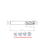 Corner Radius UGMF70,  Carbide, 4 Flute Multiple Length V7 PLUS A  END MILLS