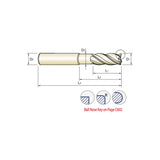 Square UGMF72,  Corner Radius UGMF74, Ball Nose UGMH10 Carbide, 4 Flute Extended Reach V7 PLUS A  END MILLS 1/8～1/2