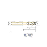 Square UGMF73,  Corner Radius UGMF75, Carbide, 4 Flute Extended Reach V7 PLUS A  END MILLS