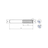 SquareUGMG20,  Corner Radius UGMG22,  Carbide, 6 Flute Extended Reach V7 PLUS A  END MILLS OD 1/4~1/2
