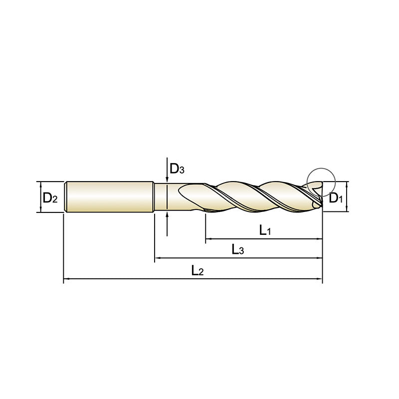 Square E5G96 & Corner Radius E5G98  , Carbide,  3 Flute Extended Length  ALU-POWER HPC End mills1/4～1