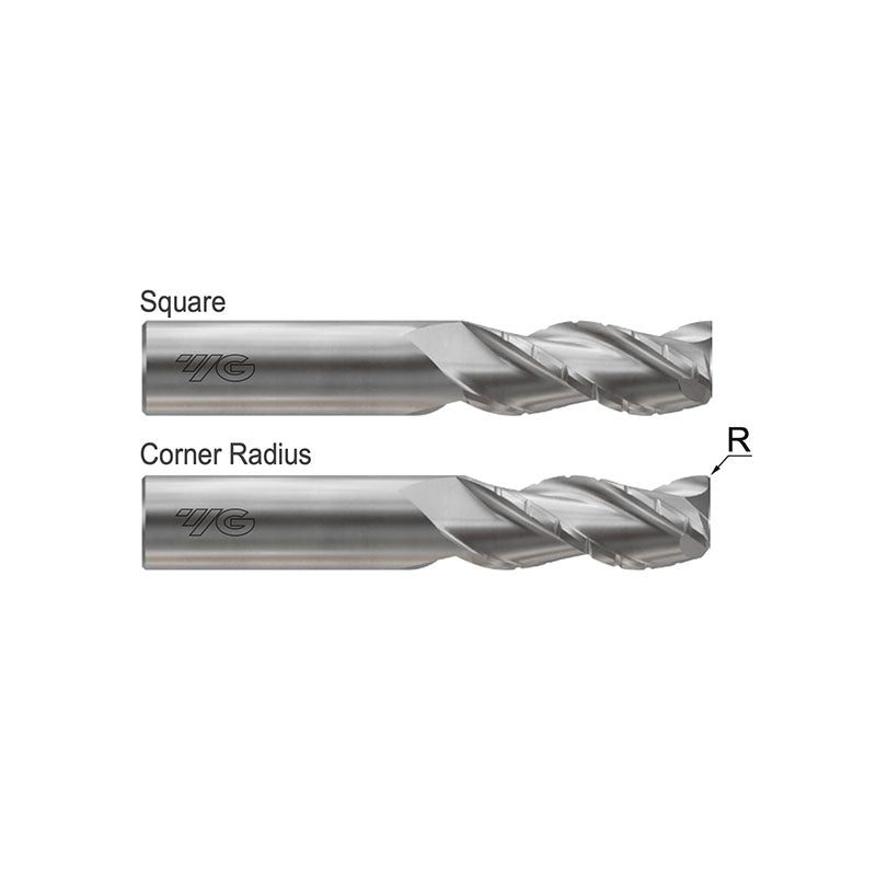 Square E5I36 &  Corner Radius E5I38 Series , Carbide, 3 Flute Standard Length - Chip Breaker  ALU-POWER HPC End Mills 1/8～1